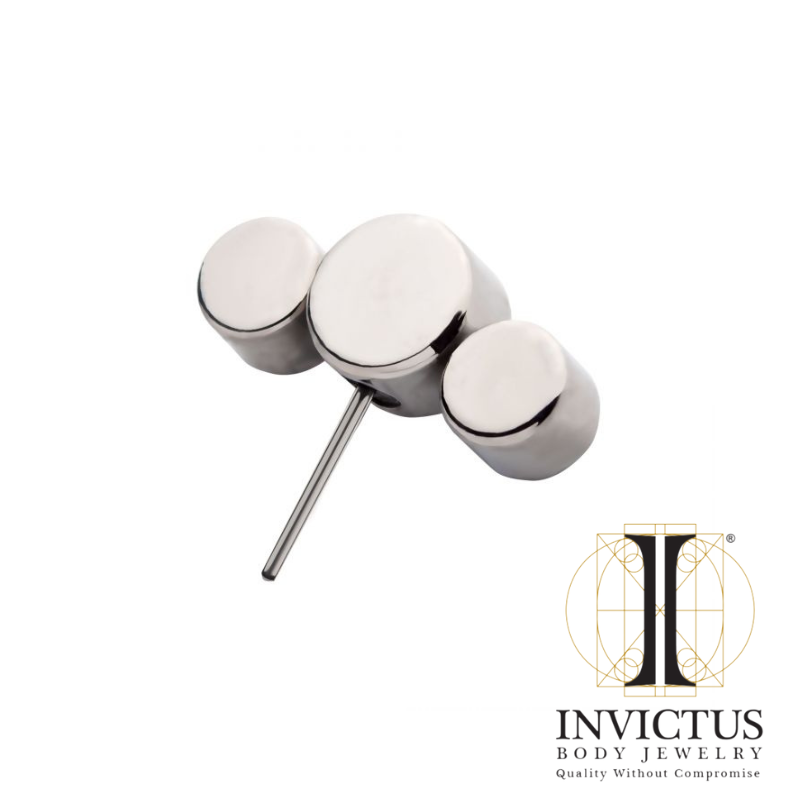Titanium Threadless with Bi-Trans-Pan Bezel Cluster Side Facing Ends
