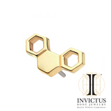 14Kt Yellow Gold Threadless Honeycomb Top