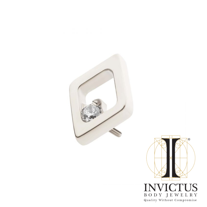 Titanium Diamond Shape with Clear CZ Top