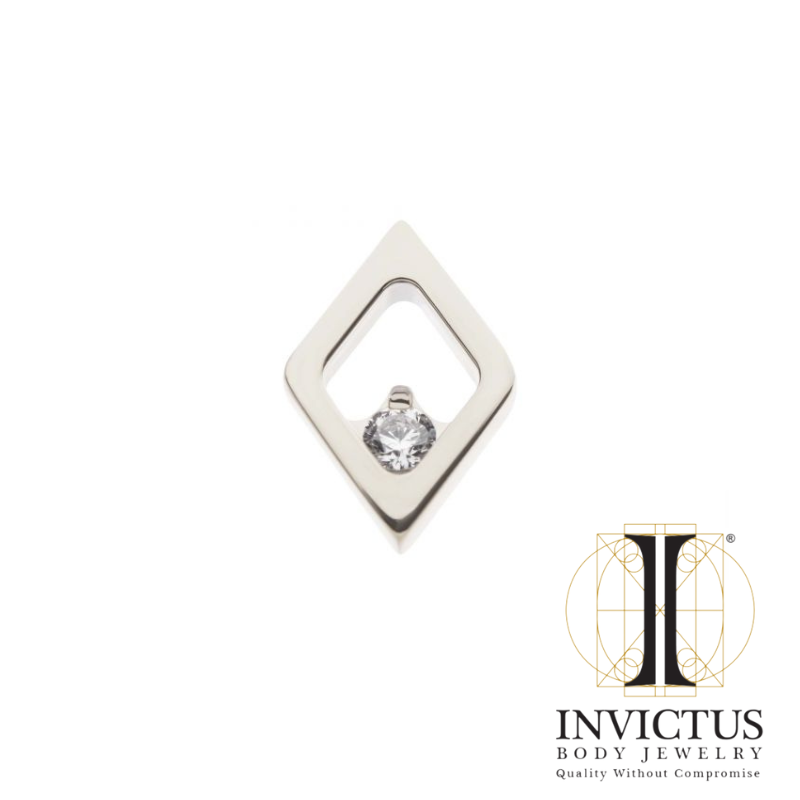 Titanium Diamond Shape with Clear CZ Top