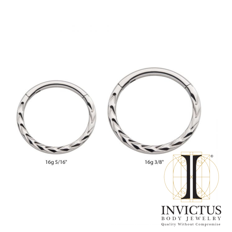 16g Titanium Chevron Etched Hinged Segment Clicker