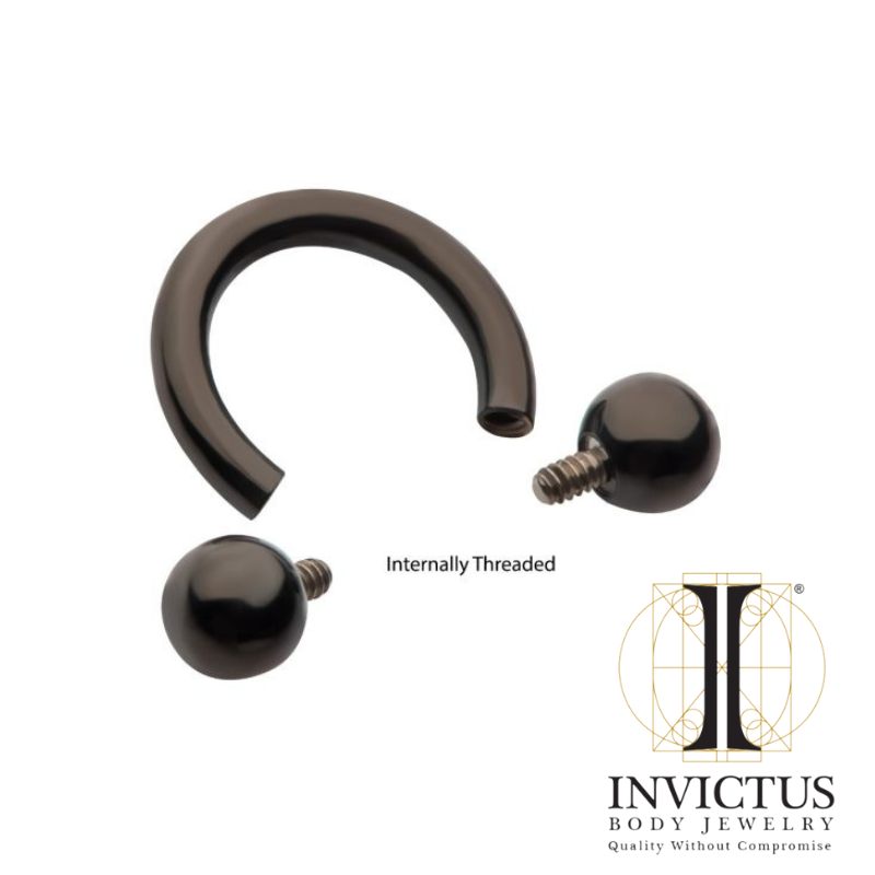16g - Titanium Black PVD Internally Threaded Circular Barbells