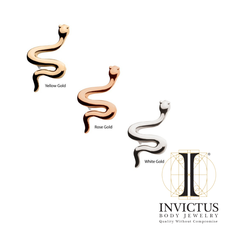 14Kt Gold Threadless Snake Ends