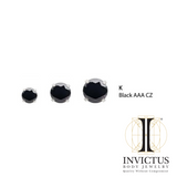 14g Low Profile Internally Threaded End with Prong Set Round CZ Top