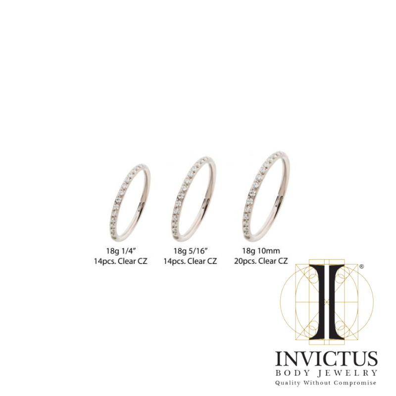 18g - Titanium Clear CZ Eternity Gem Sidevendt Clicker