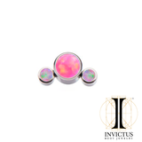 Titanium 3-Synthetic Opal Cluster Threaded Ends - REBELLIC