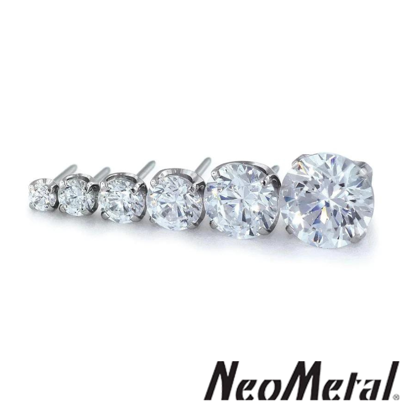 Titanium Threadless Prong Set Gem