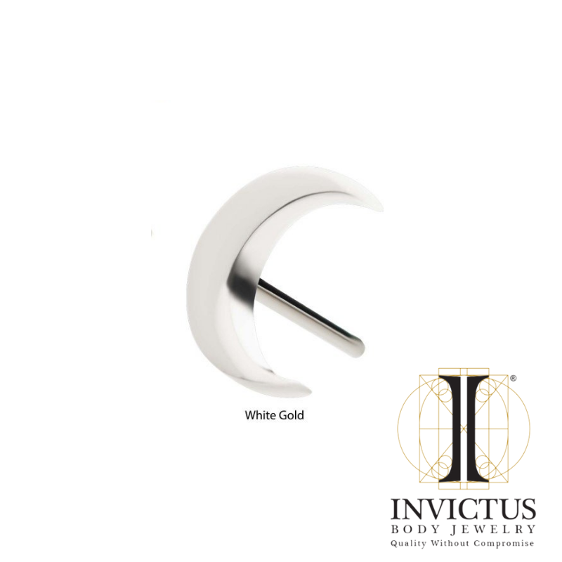 14Kt Gold Threadless Crescent Moon Ends
