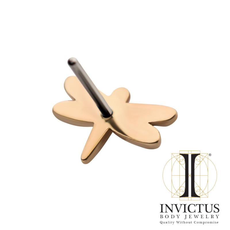 14Kt Yellow Gold Threadless Dragonfly ends
