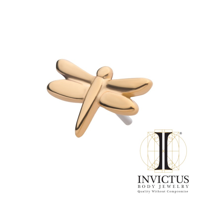 14Kt Yellow Gold Threadless Dragonfly ends
