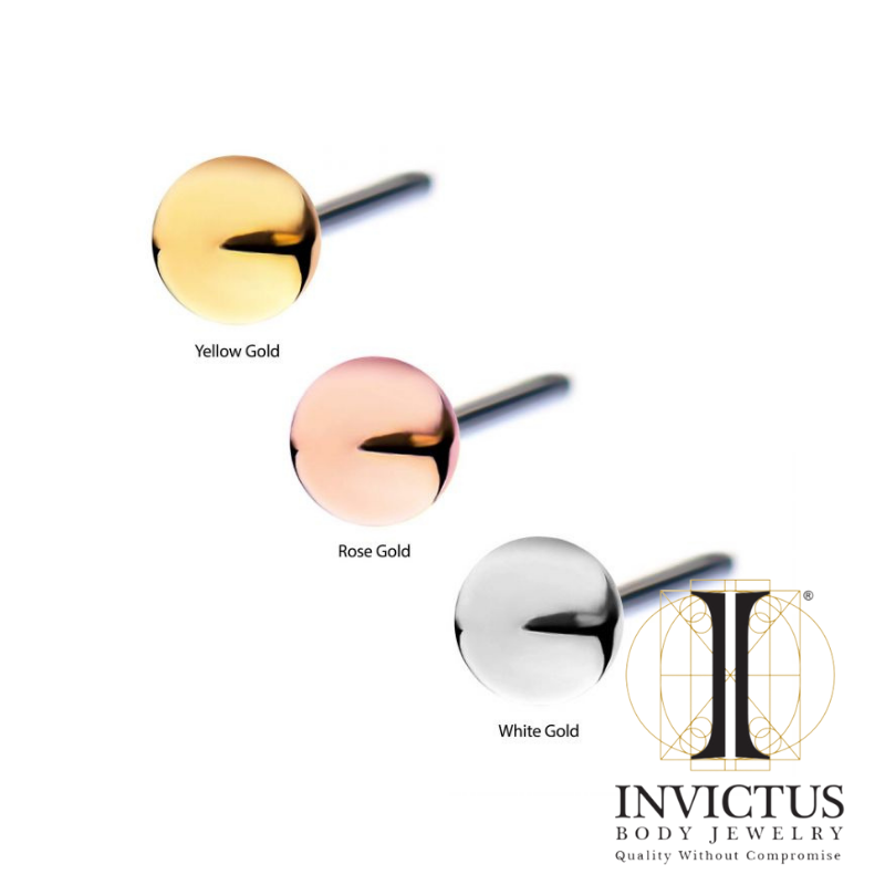 14Kt Gold Threadless Ball Ends