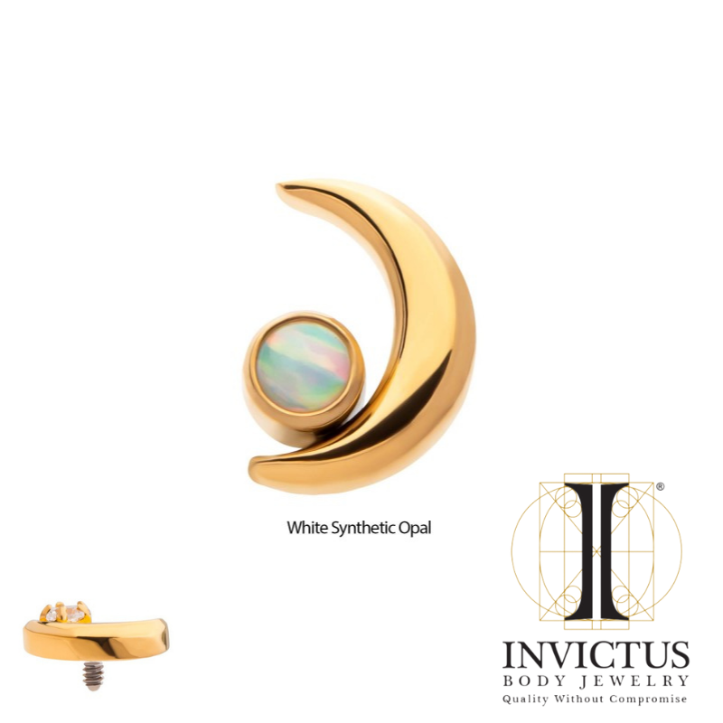 24Kt Gold PVD Titanium Crescent Moon