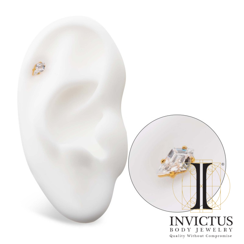24Kt Gold PVD Titanium Kite Shaped Ends