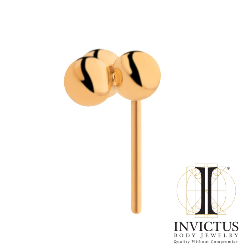 24KT Gold PVD Titanium Threadless Trinity Ball Ends