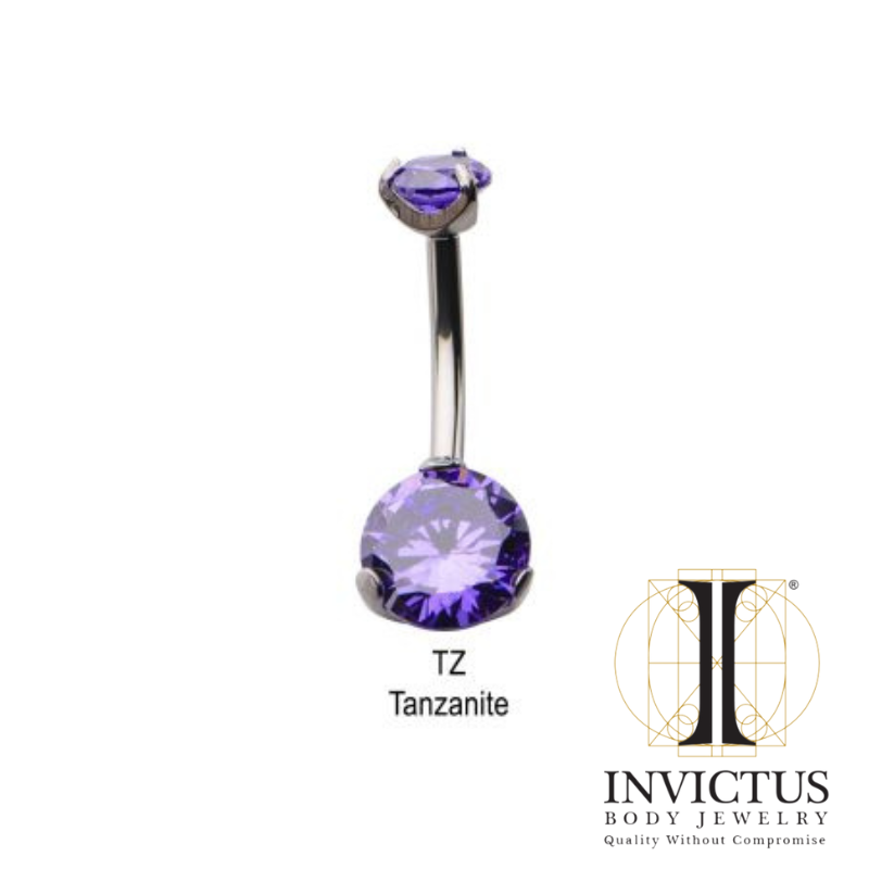 Titanium 3-benet sæt Dobbelt CZ Gem fast navle