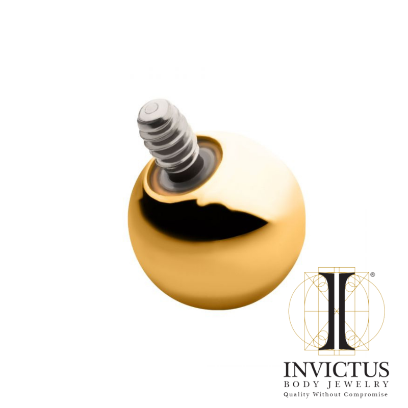 16g - 24KT Gold PVD Titanium Internally Threaded Ball