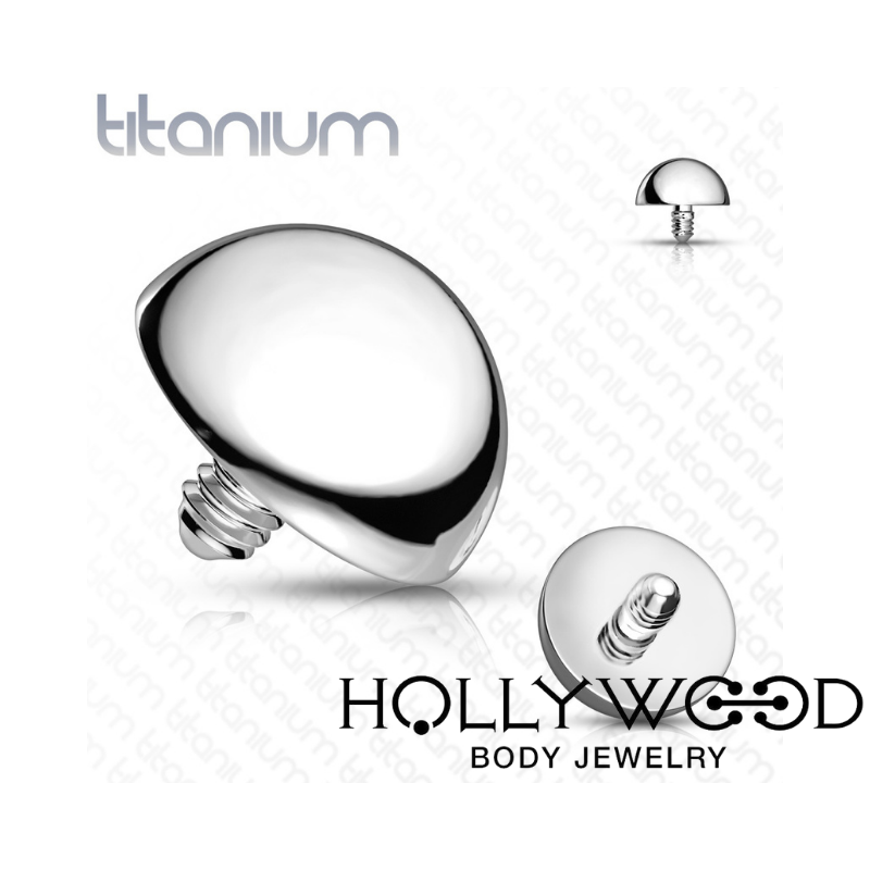 16g Internally Threaded Titanium Half Ball