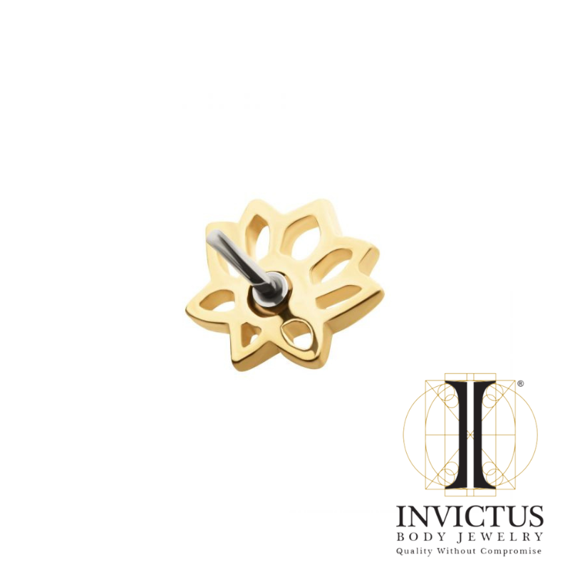 14kt Threadless Lotus Flower with CZ/ Opal