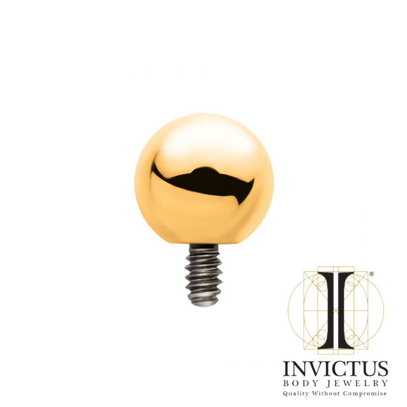 14g - 24KT Gold PVD Titanium Internally Threaded Ball