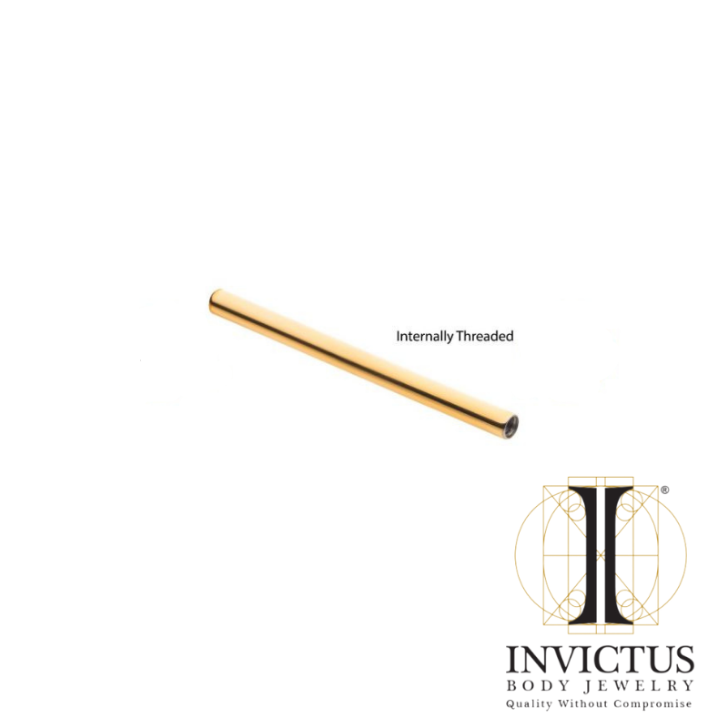 14g - 24KT Gold PVD Titanium Internally Threaded Barbell