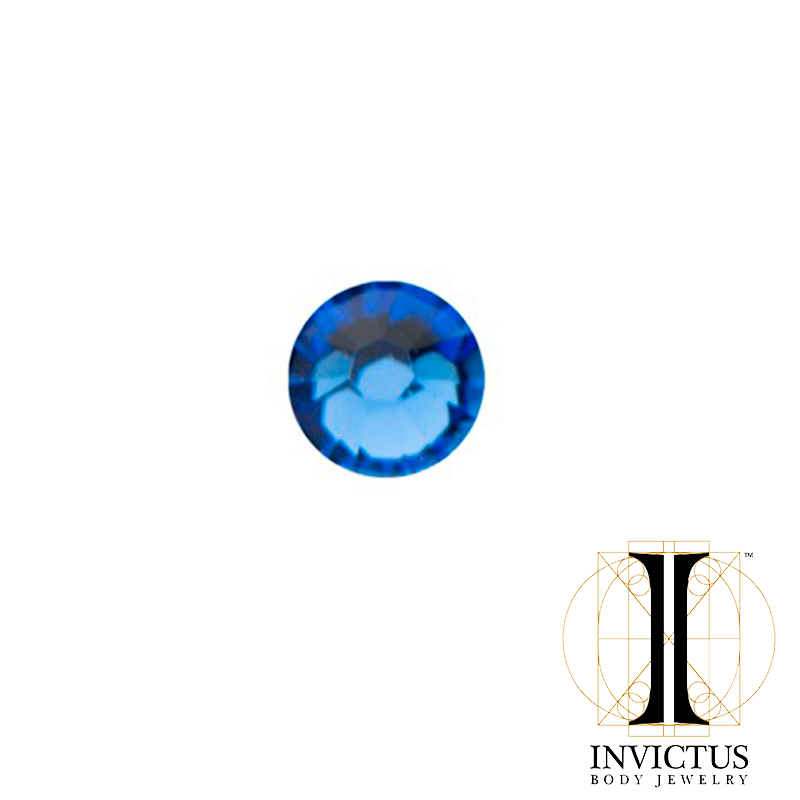 14g Titanium Bezel Set Preciosa Gem Jeweled Discs - REBELLIC