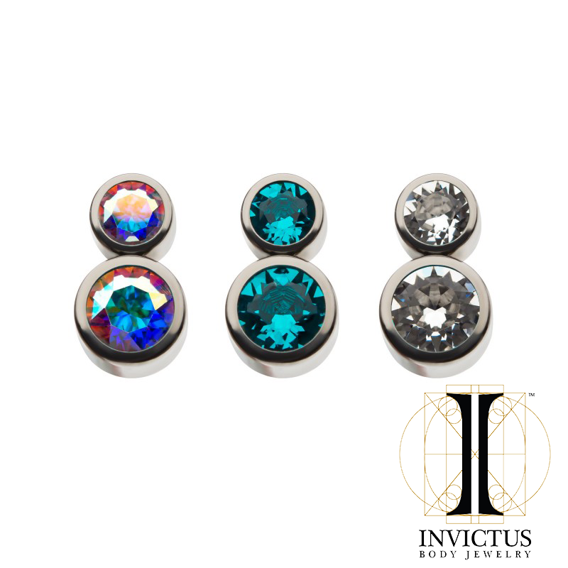 Titanium 2-Swarovski Crystal Cluster Dimple Bead - REBELLIC
