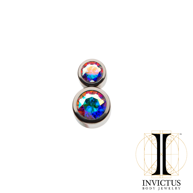 Titanium 2-Swarovski Crystal Cluster Dimple Bead - REBELLIC