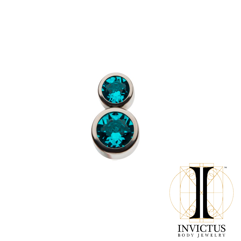 Titanium 2-Swarovski Crystal Cluster Dimple Bead - REBELLIC