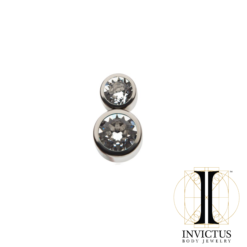 Titanium 2-Swarovski Crystal Cluster Dimple Bead - REBELLIC