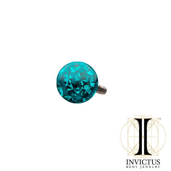 14g Titanium Internally Threaded Tiffany Ball Top with Genuine Preciosa Crystals - REBELLIC