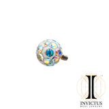 16g Titanium Internally Threaded Tiffany Ball Top with Genuine Preciosa Crystals - REBELLIC