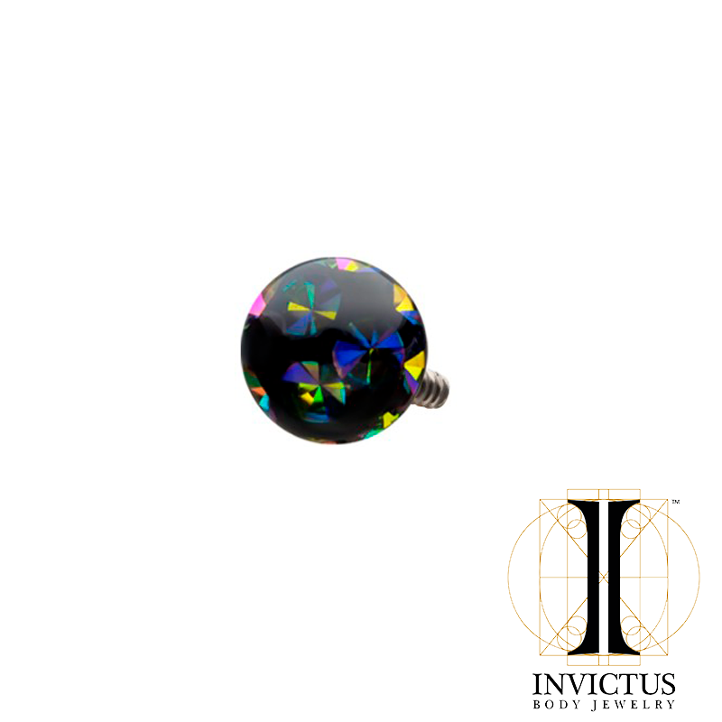 14g Titanium Internally Threaded Tiffany Ball Top with Genuine Preciosa Crystals - REBELLIC