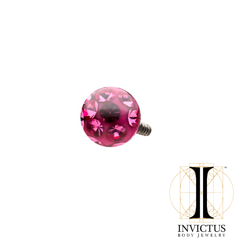 14g Titanium Internally Threaded Tiffany Ball Top with Genuine Preciosa Crystals - REBELLIC