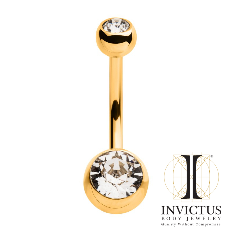 24Kt Gold PVD Titanium Internally Threaded navel jewelry