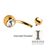 24Kt Gold PVD Titanium Internally Threaded navel jewelry