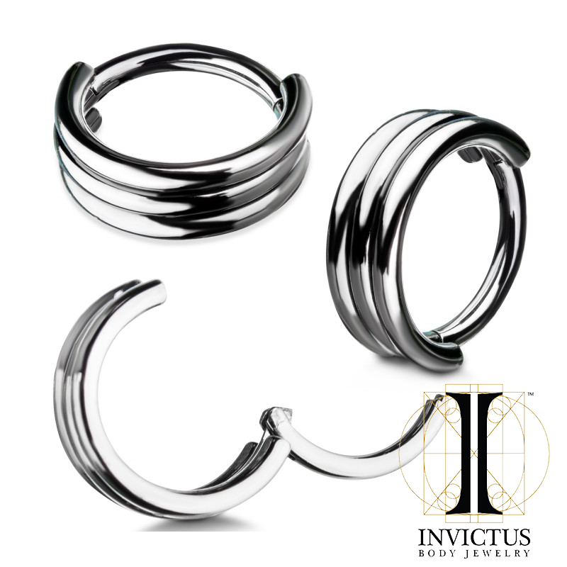 16g Titanium Triple Stack Hinged Segment Rings - REBELLIC