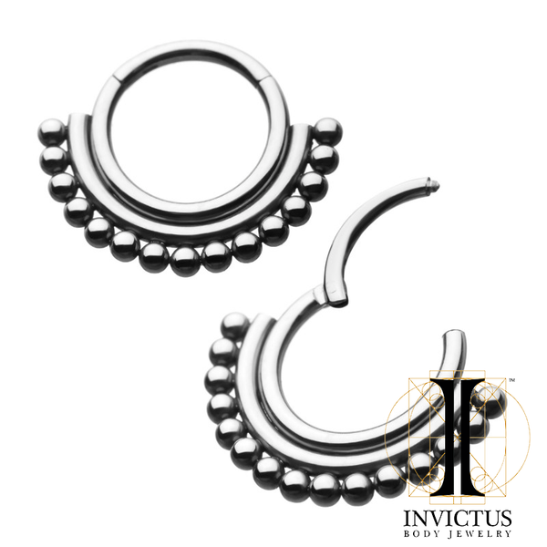 16g Titanium 15 Beads Hinged Segment Ring - REBELLIC