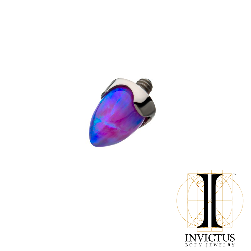 14g Titanium Internally Threaded Prong Set Stone Spike Top - REBELLIC
