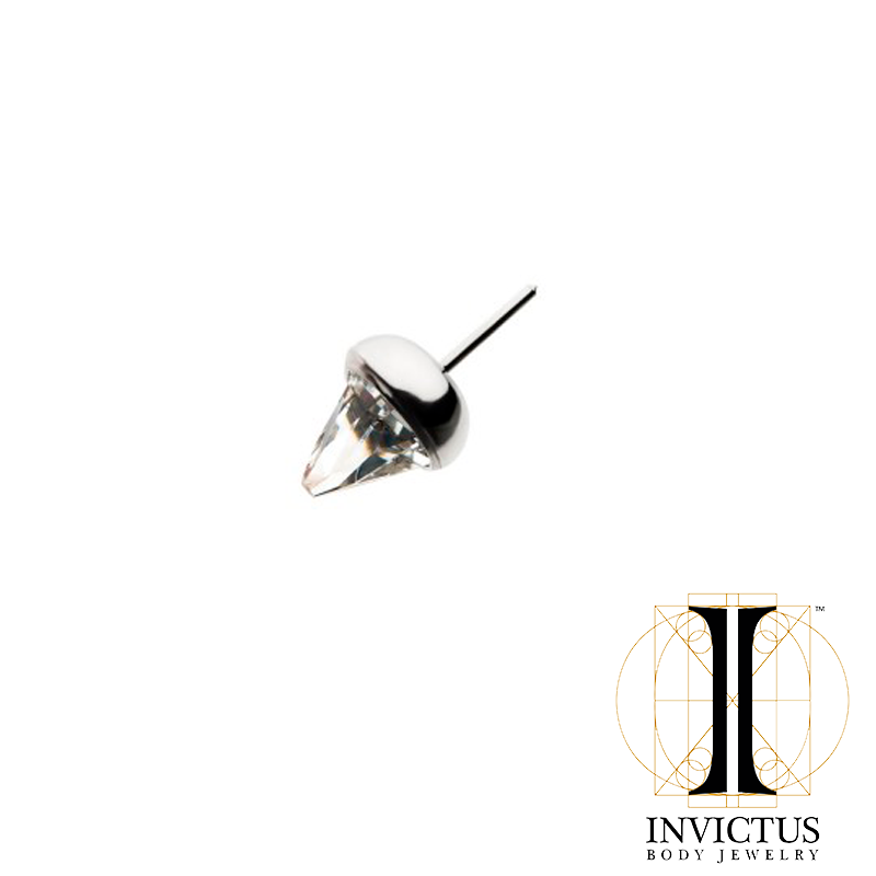 Titanium Threadless Swarovski Glass Bezel Set Cone Top - REBELLIC