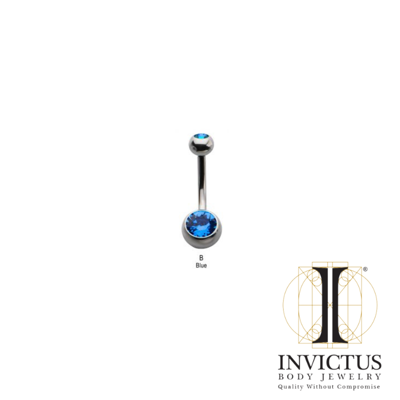 14g - 11.2mm Titanium Internally Threaded Swarovski Crystal Navel Bezel