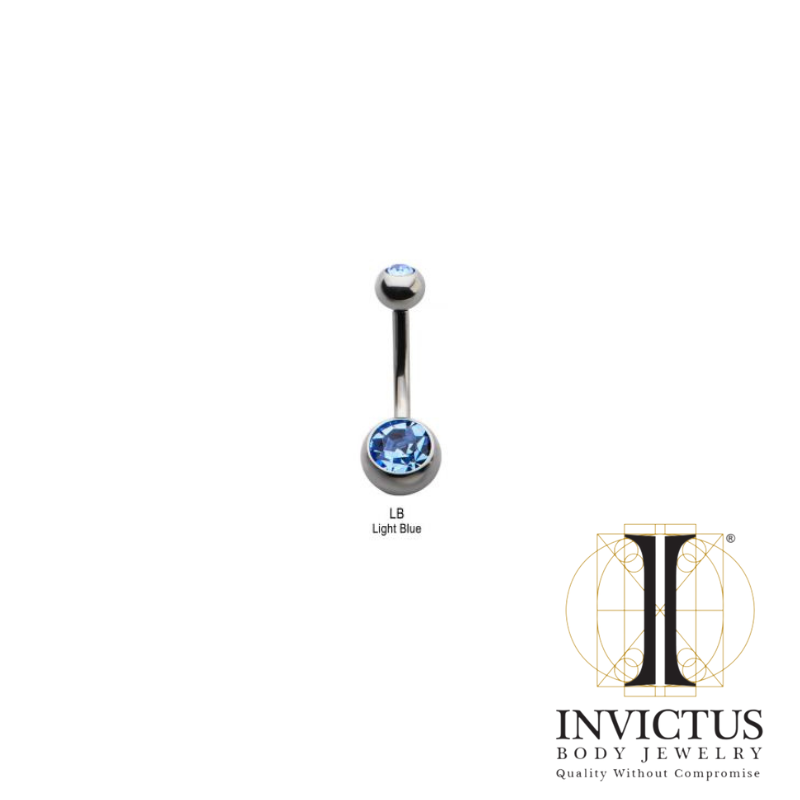 14g - 11.2mm Titanium Internally Threaded Swarovski Crystal Navel Bezel