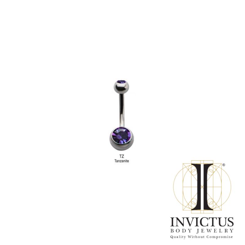 14g - 10mm Titanium Internally Threaded Swarovski Crystal Navel Bezel