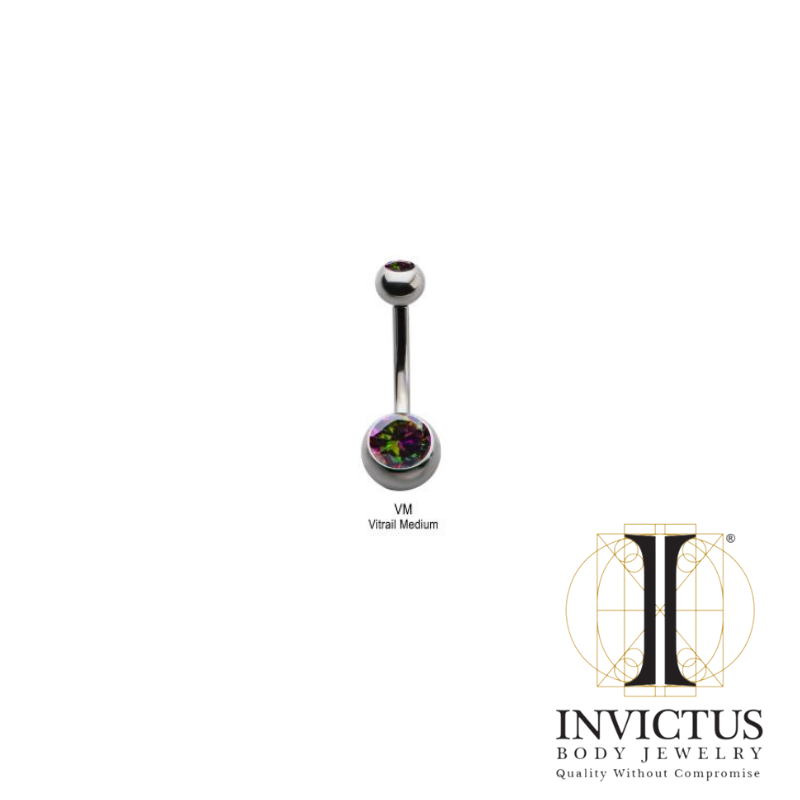 14g - 11.2mm Titanium Internally Threaded Swarovski Crystal Navel Bezel
