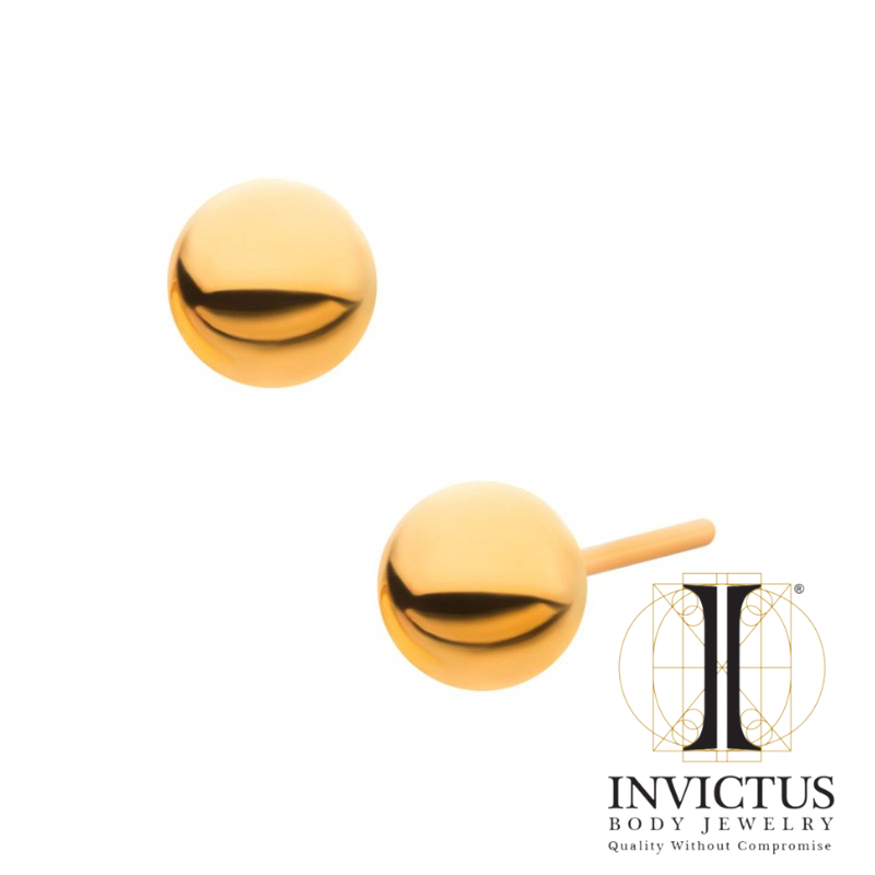 24KT Gold PVD Titanium Threadless Ball