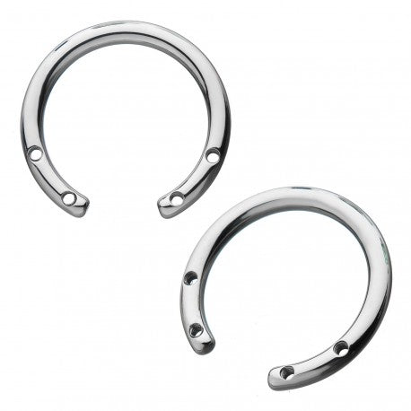 14g 4 Drilled Hole Internally Threaded Titanium Circular Barbell - REBELLIC