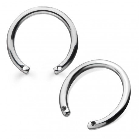 14g 2 Drilled Hole Internally Threaded Titanium Circular Barbell - REBELLIC